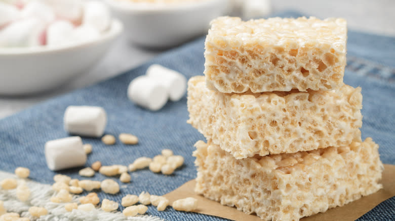 stacked rice krispy treats 