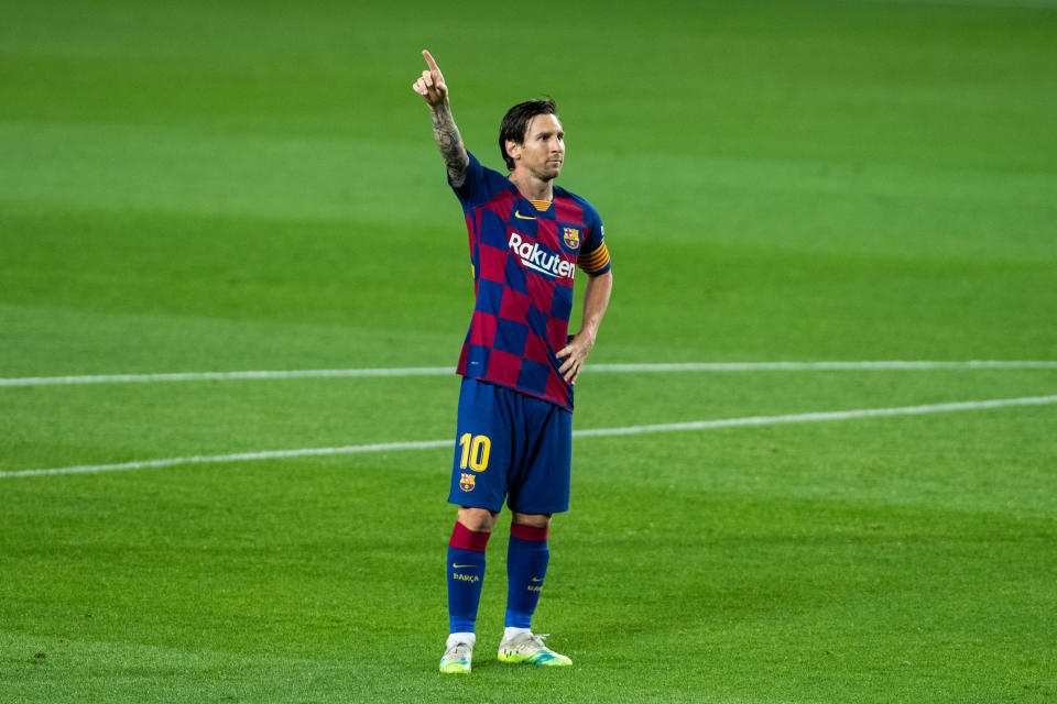 Lionel Messi has a big Barcelona milestone in sight. (Photo by Marc Gonzalez Aloma / AFP7 / Europa Press Sports via Getty Images)