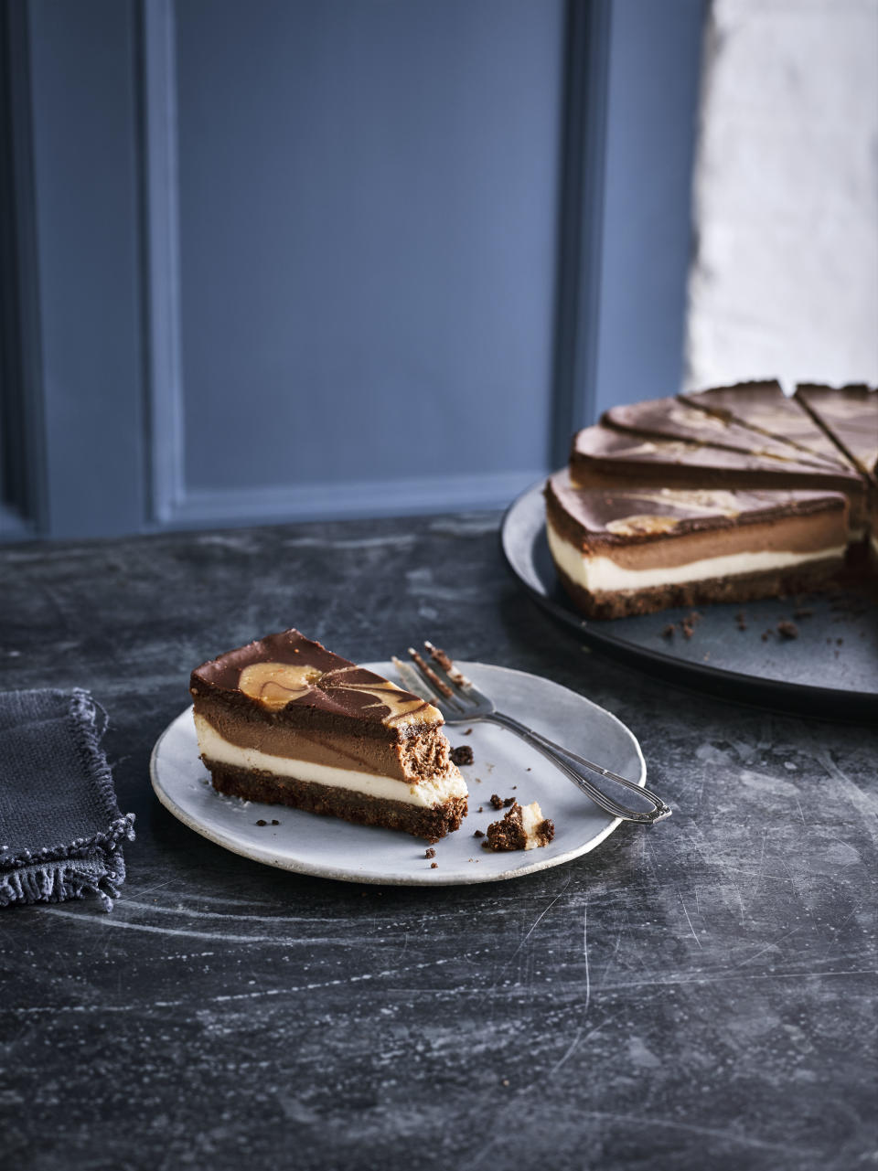 For dessert, treat yourself to a vegan salted caramel and chocolate cheesecake [Image: Caffè Nero]