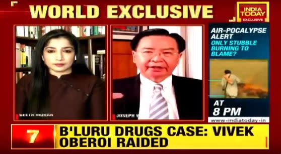 吳釗燮15日接受印度媒體《今日印度》（India Today）專訪。（圖／翻攝自India Today YouTube）