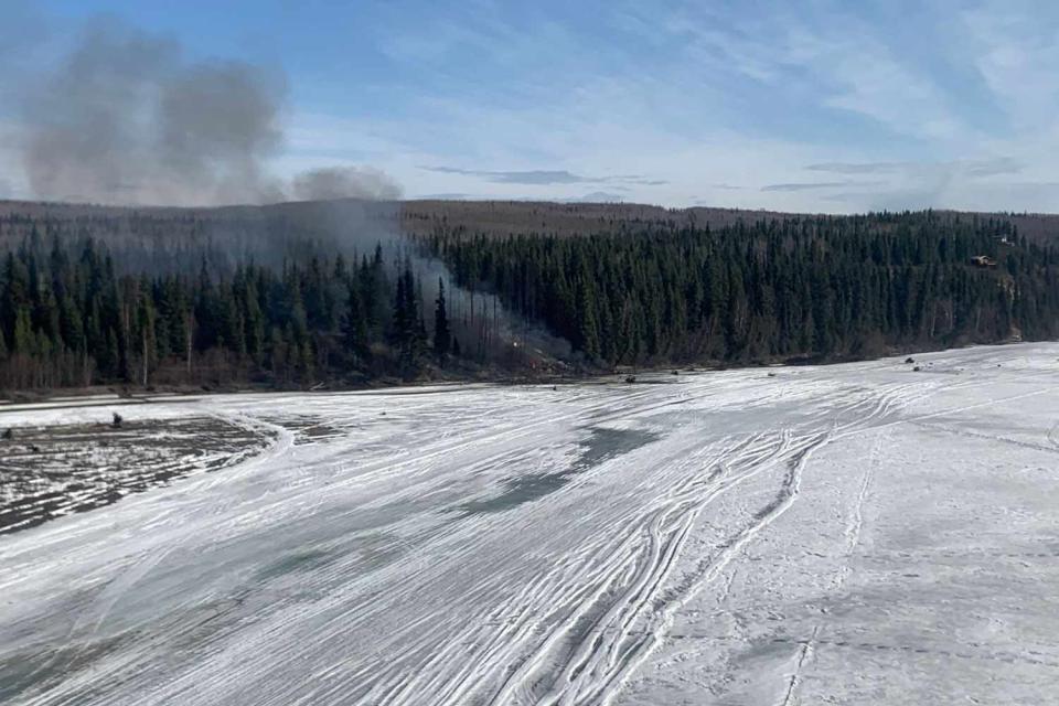 <p>Alaska State Troopers</p> Crash site outside Fairbanks, Alaska