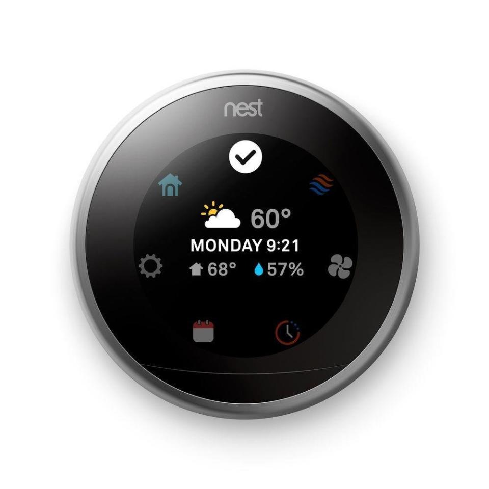 Nest Learning&nbsp;Thermostat, $249, <a href="http://www.homedepot.com/p/Nest-Learning-Thermostat-3rd-generation-T3007ES/206391087" target="_blank">Home Depot</a>