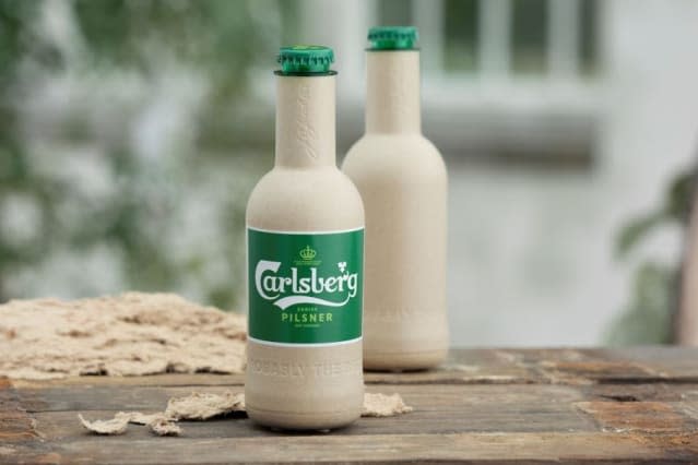 Carlsberg unveils paper beer bottle