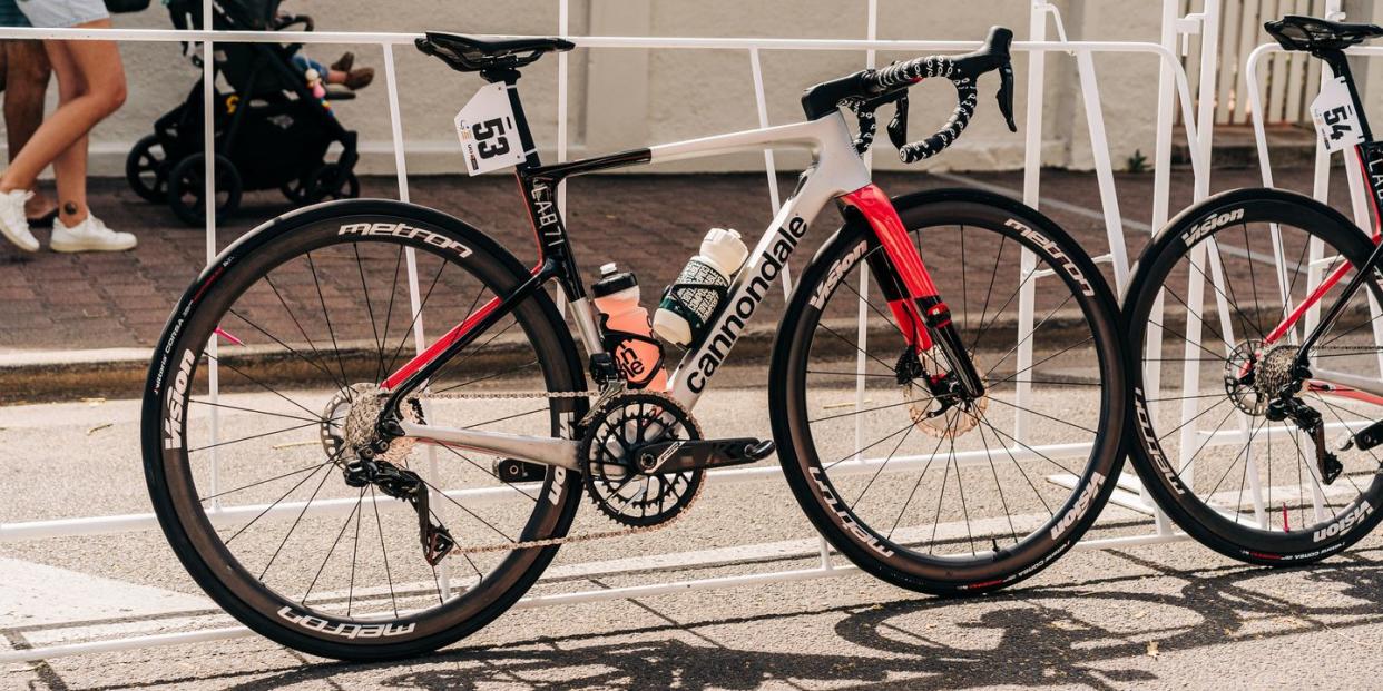 bikes from the tour down under in mid january 2023 in australia many bikes were under wraps