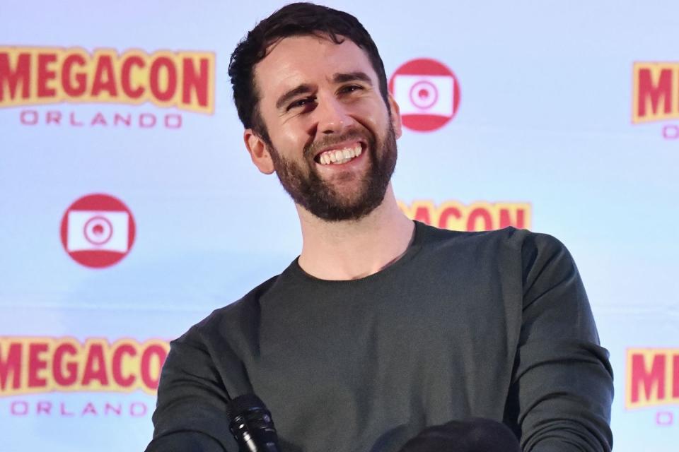 <p>Gerardo Mora/Getty</p> Actor Matthew Lewis speaks during a Q&A session at MegaCon Orlando 2024 at Orange County Convention Center on February 04, 2024 in Orlando, Florida.