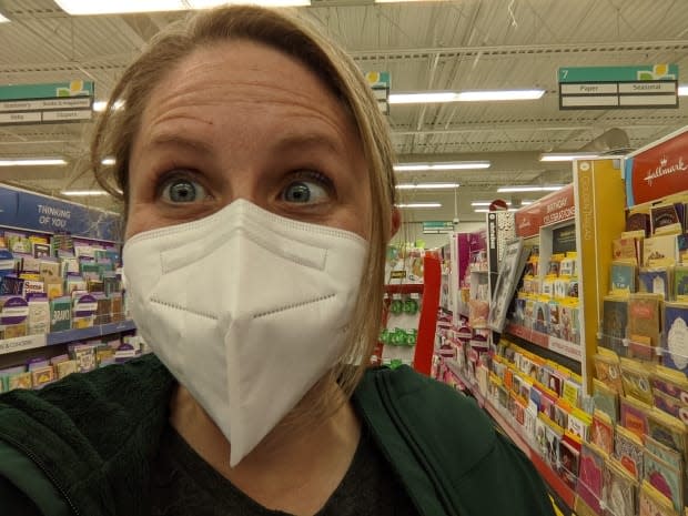 Stephanie Bolton, 44, posted this photo of herself on Twitter after she got the first dose of AstraZeneca on April 20. She said in a tweet: 'Got my AZ vaccine yesterday. So glad to be part of a cohort that is fearless and doing the right thing for the country. I took AZ so someone who's hesitant can pick a vaccine. We got your backs, Boomers!'