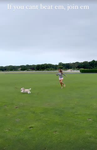 <p>Kelly Bensimon/Instagram</p> Kelly Bensimon posts a video of daughter Sea playing with her dog Tarzan in the Hamptons.