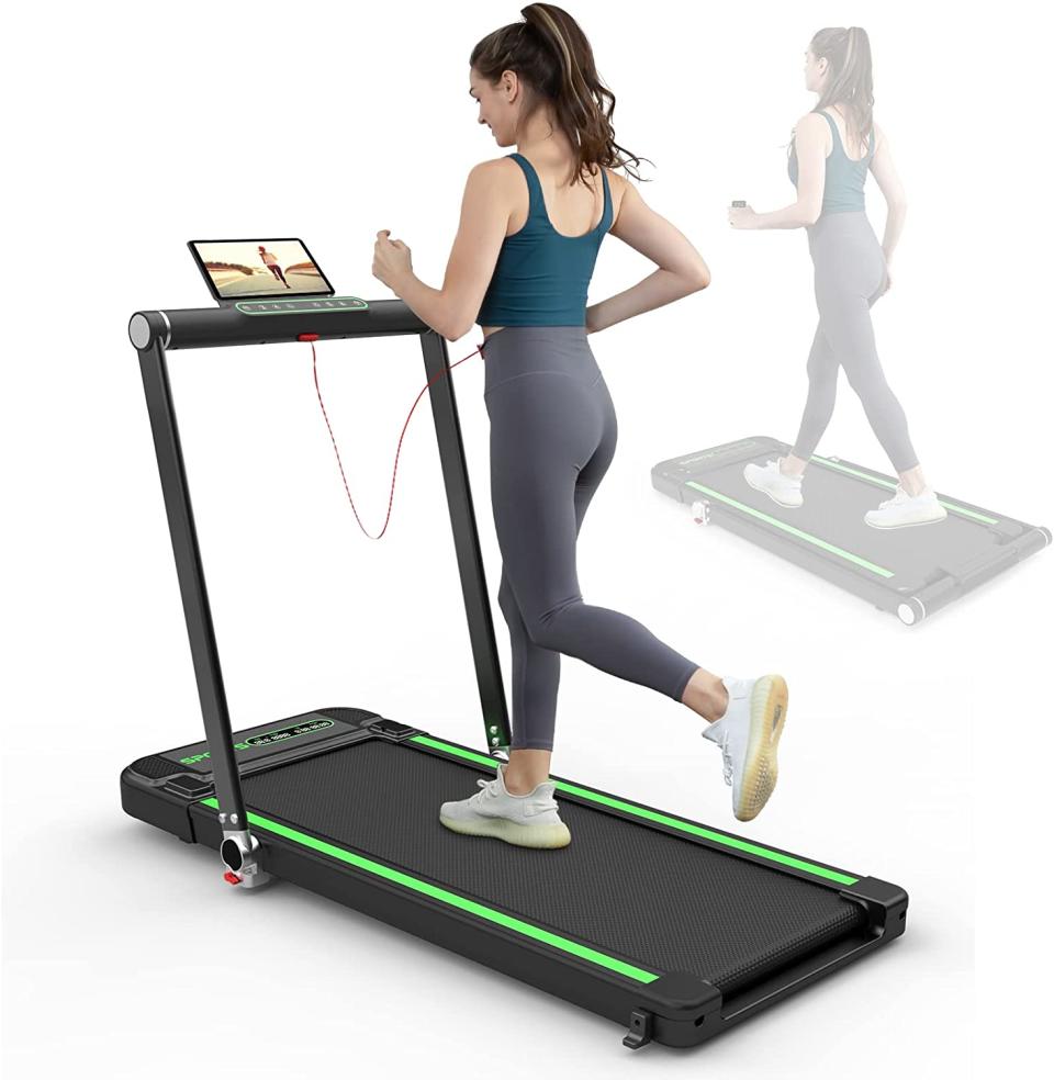 THERUN 2 in 1 Folding Under Desk Treadmill