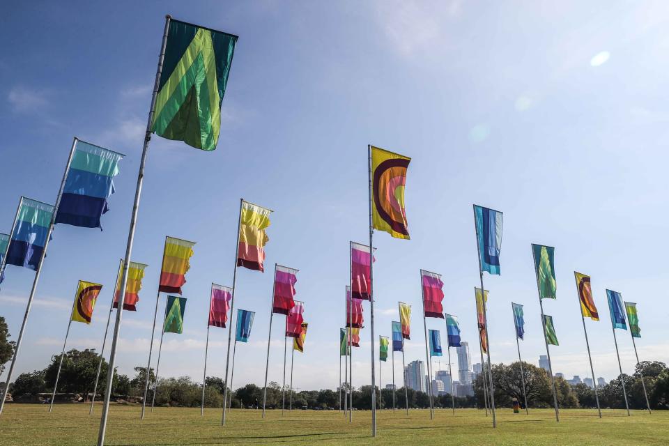 The flag field at ACL Fest has become a popular photo spot.