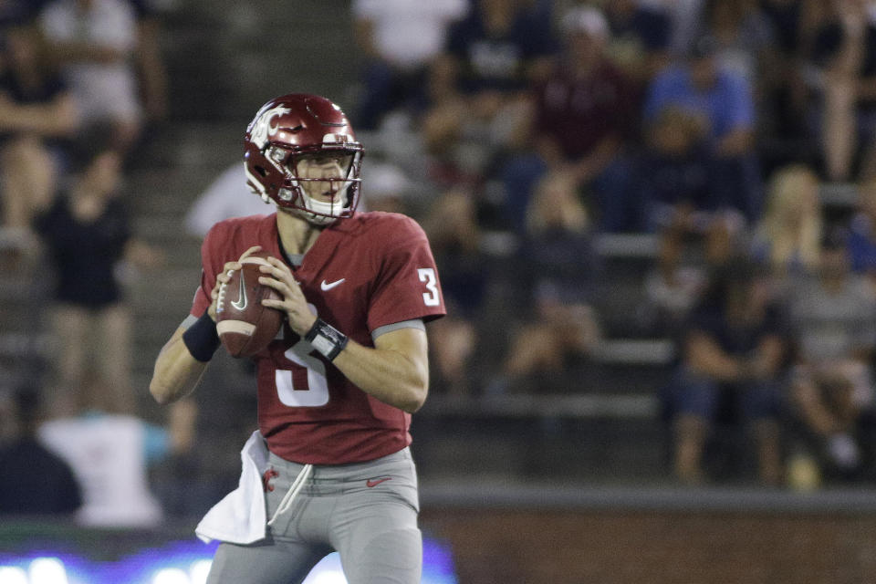 Washington State quarterback Tyler Hilinski (3) was expected to compete for the starting quarterback job this coming season. (AP Photo/Young Kwak)