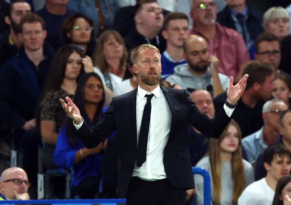 New Chelsea manager Graham Potter during the Champions League match against Red Bull Salzburg. 