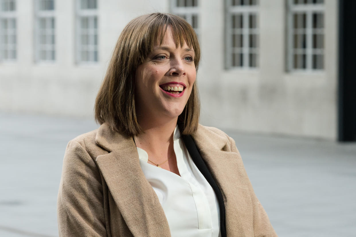 Labour Party MP Jess Phillips speaks to the media outside the BBC Broadcasting House in central London after appearing on The Andrew Marr Show on 05 January, 2020 in London, England. Jess Phillips declared her candidacy in the race for Labour Party leadership which is due to begin next week. (Photo by WIktor Szymanowicz/NurPhoto via Getty Images)