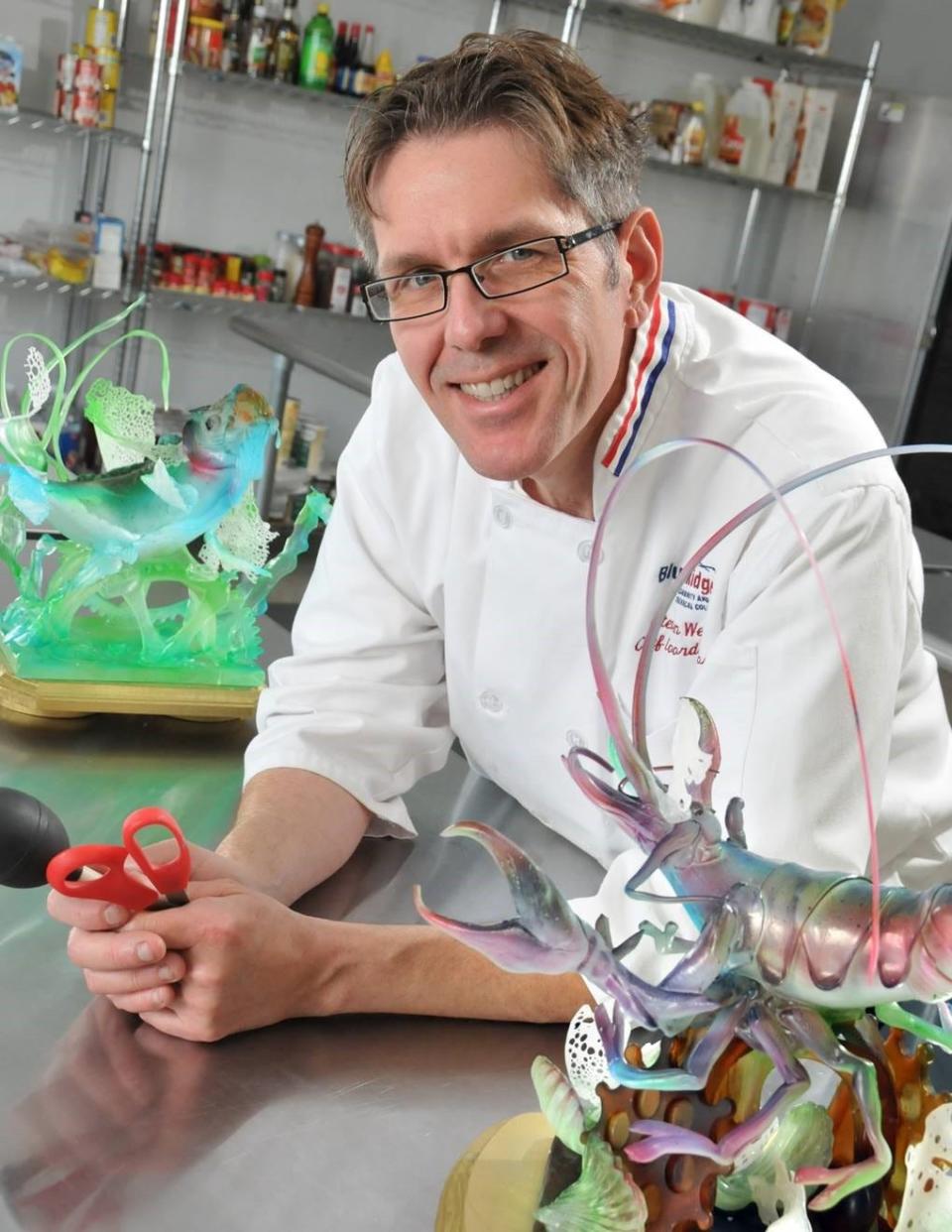 Chef Steve Weiss, associate dean of Culinary Arts and Hospitality for Blue Ridge Community and Technical College in Martinsburg, W.Va., will have his students design sugar sculptures inspired by Bouke de Vries’ work.