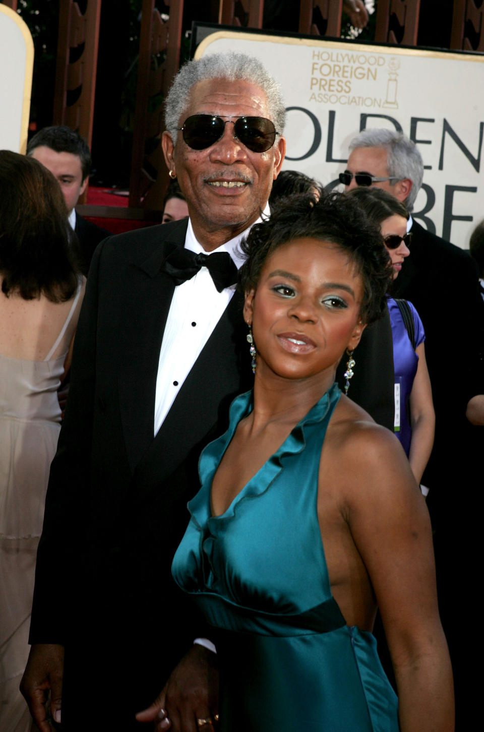 Freeman with E’Dena Hines at the 2005 Golden Globe Awards. Source: Getty
