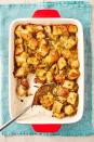 <p>Because of the butter, eggs and chicken broth that usually go into <a href="https://www.delish.com/cooking/recipe-ideas/a55387/classic-homemade-turkey-stuffing-recipe/" rel="nofollow noopener" target="_blank" data-ylk="slk:classic stuffing;elm:context_link;itc:0;sec:content-canvas" class="link ">classic stuffing</a>, it's a dish that vegans can't always enjoy—until now! For the best results, use a quality, hearty <a href="https://www.delish.com/cooking/recipe-ideas/g32055235/best-bread-recipes/" rel="nofollow noopener" target="_blank" data-ylk="slk:loaf of bread;elm:context_link;itc:0;sec:content-canvas" class="link ">loaf of bread</a> and a nice <a href="https://www.delish.com/kitchen-tools/g39895880/best-olive-oil-subscriptions/" rel="nofollow noopener" target="_blank" data-ylk="slk:olive oil;elm:context_link;itc:0;sec:content-canvas" class="link ">olive oil</a>.</p><p>Get the <strong><a href="https://www.delish.com/holiday-recipes/thanksgiving/a29167552/vegan-stuffing-recipe/" rel="nofollow noopener" target="_blank" data-ylk="slk:Easy Vegan Stuffing recipe;elm:context_link;itc:0;sec:content-canvas" class="link ">Easy Vegan Stuffing recipe</a></strong>.</p>