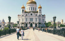 <p>Want to brighten up a gloomy day in Moscow? Check out <a rel="nofollow noopener" href="http://www.travelandleisure.com/articles/moscow-creative-revolution" target="_blank" data-ylk="slk:the booming arts scene;elm:context_link;itc:0;sec:content-canvas" class="link ">the booming arts scene</a> and swipe right on Muscovites who love shows at the Bolshoi Theatre and contemporary art fairs like Cosmoscow.</p>