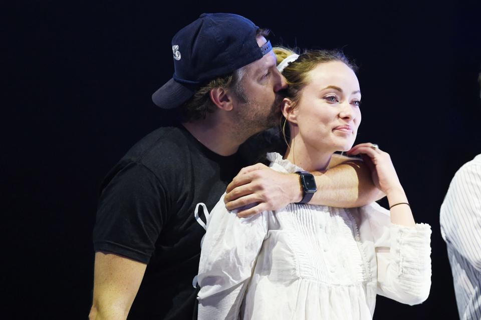 Jason Sudeikis and Olivia Wilde show love at the Big Slick Celebrity Weekend party and show on Saturday at the Spring Center in Kansas City.