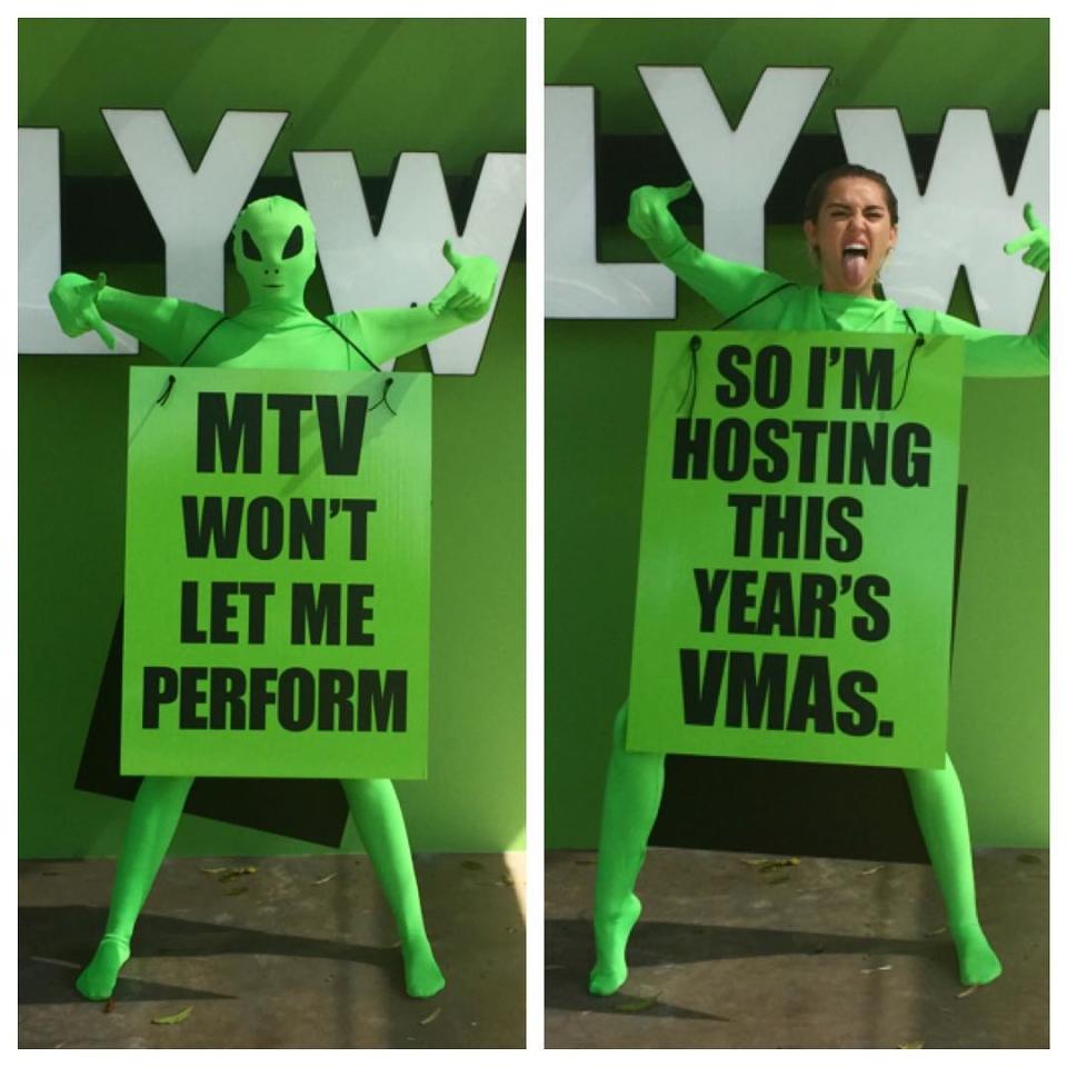 MTV is betting big on <strong>Miley Cyrus. </strong> The 22-year-old has been tapped to host this year's Video Music Awards, airing Sunday, Aug. 30, 9 p.m. ET/PT. In true Miley form, the singer has been promoting the gig through a series of Instagram posts -- each similarly captioned with unfit-for-broadcast F-bombs. <strong> WATCH: Miley Cyrus Goes Undercover to See What People Really Think of Her </strong> The move is somehow both surprising and completely obvious. Cyrus’ performance at the 2013 ceremony, in which she donned a flesh-colored latex two-piece and twerked all over <strong>Robin Thicke </strong>with a giant foam finger -- while wagging her tongue nearly every moment she wasn't singing -- has been described by critics as "crass," "atrocious," and even "a hot mess.” The performance logged a reported 150+ complaints to the FCC -- and it was arguably the most buzzed-about VMA moment in recent history. Been living under a rock? Care to re-live the moment? Watch it below. 2013 VMA - Artists.MTV - Music Despite the boundaries she may have pushed with her 2013 performance, MTV is confident she will keep things in line when it comes to hosting. <strong> WATCH: Miley Cyrus Bares Butt in Bizarre MTV VMAs Promos </strong> "She's very involved," VMAs executive producer <strong>Jesse Ignjatovic</strong> tells ETonline of the show's scriptwriting process. "We know what she's doing and what she wants to do. She has a vision for this and knows what kind of host she wants to be -- it's all fun-loving, positive, colorful and amazing.” Ignjatovic seems ready for anything with this year's ceremony. “If anything happens that goes off script, we'll have to see what happens," he says, adding that “everyone’s going to be talking about this show.” Should Cyrus take things off the rails, producers will be ready with a finger on that censor button. "We're always ready for that," he says. "Not really speaking specifically to our host, I think you always have to be ready for that in live TV." Just months after her VMAs spectacle in Brooklyn, New York, Cyrus generated headlines for her controversial appearance at the MTV EMAs in Amsterdam. After an intergalatic-themed, twerk-centric performance (old news by that point), the singer accepted the Best Video award while smoking what looked an awful lot like a joint. The moment was removed from the show's delayed U.S. broadcast, but lives on via YouTube. <strong> WATCH: And the VMA Nominees Are... </strong> While known for its "coffee shops," where patrons can purchase and consume cannabis products, recreational drugs are actually still illegal in the Netherlands. (Dutch parliament decriminalized possession of less than five grams of marijuana in 1976 leading to the rise of the aforementioned establishments.) "It's not something that I think about," Cyrus later said of the stunt in an interview with Capital Breakfast. "I just was walking out of my room and I was like, 'Oh, I have this in my bag. That will be really funny.' I didn't say anything to anybody. It's not like I think about that or I tell anyone I'm gonna do it." When it comes to the VMAs, its legacy thrives on controversy. Remember the Britney Spears-Madonna kiss of 2003? Madonna's less-than-virginal "Like a Virgin" rendition in 1984? Or Kurt Cobain's defiant performance of "Rape Me" in 1992? Cyrus is as safe a bet the network could make. In a mere four years since she last hung up her <em>Hannah Montana </em>wig, the star has conditioned her audience -- and arguably pop culture as a whole -- to expect the unexpected. Even in 2009, years before chopping off her long locks and getting very comfortable in the nude, Cyrus was just getting started with her boundary-pushing performances. Donning a tank top and cutoff shorts, Cyrus performed her hit single "Party in the U.S.A." with the aid of a stripper pole at the Teen Choice Awards. She was 16 years old at the time, and still a card-carrying member of the Disney machine. "Disney Channel won't be commenting on that performance," the <em>Hannah Montana </em>network said in a terse statement to Billboard, "although parents can rest assured that all content presented on the Disney Channel is age-appropriate for our audience - kids 6-14 - and consistent with what our brand values are." <strong> WATCH: Taylor Swift Apologizes to Nicki Minaj After VMAs Misunderstanding </strong> Cut to 2014, one year after Twerk-gate, and Cyrus went off-script again in a totally different way. When it came to accepting the Video of the Year award for "Wrecking Ball" -- a mostly nude performance directed by <strong>Terry Richardson</strong> -- at the VMAs, Cyrus ceded the spotlight to a homeless 22-year-old named <strong>Jesse Helt. </strong> "I am accepting this award on behalf of the 1.6 million runaways and homeless youth in the United States who are starving and lost and scared for their lives," he said on-stage. "I know, because I am one of these people." "I feel more proud than I've ever felt over any award," Cyrus told reporters backstage. "Last year, no matter how much people talked about it, who don't feel full. I feel completely full." So what can we expect from this year's show? By now, we know better than to predict Cyrus' plans -- though all signs point to a blend of Cyrus' signature humor (Ignjatovic says the star has already filmed several "comedic pre-tapes, which are amazing and funny"), plenty of famous friends and family members (she Instagrammed a photo with Snoop Dogg and her grandmother earlier this month, as well as a shot with Mike WiLL Made-It and her dad Billy Ray Cyrus), and plenty of bare skin (already, Cyrus appears nearly nude in promotional clips for the show). Whether this year's show shakes out as must-see TV or an epic letdown, we'll certainly be watching -- ready to tally every censor. <em>Follow Sophie on Twitter & Instagram.</em>