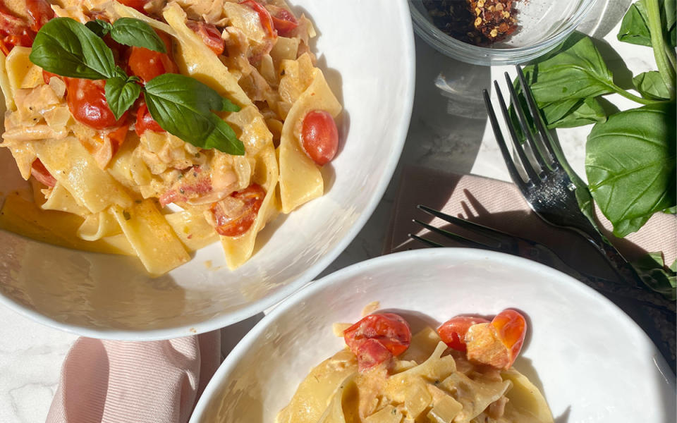 <p>Ragan Wallake</p><p>A creamy, smoky pasta dinner that feels fancy but is actually super easy.</p><p><strong>Get the recipe: <a href="https://parade.com/recipes/smoked-salmon-pappardelle" rel="nofollow noopener" target="_blank" data-ylk="slk:Smoked Salmon Pappardelle;elm:context_link;itc:0;sec:content-canvas" class="link ">Smoked Salmon Pappardelle</a></strong></p>