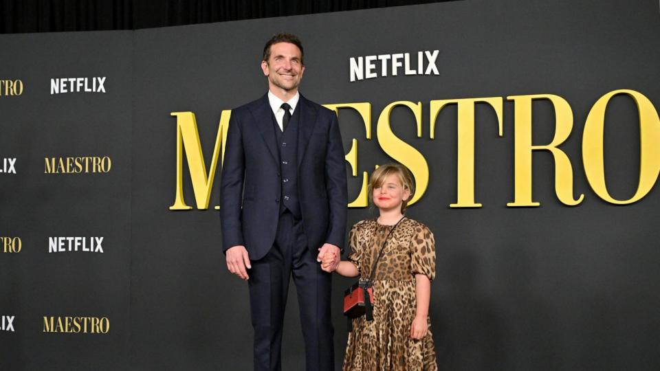 PHOTO: Bradley Cooper and Lea De Seine Shayk Cooper attend Netflix's 'Maestro' Los Angeles Photo Call at Academy Museum of Motion Pictures on December 12, 2023 in Los Angeles. (Axelle/bauer-griffin/FilmMagic/Getty Images)