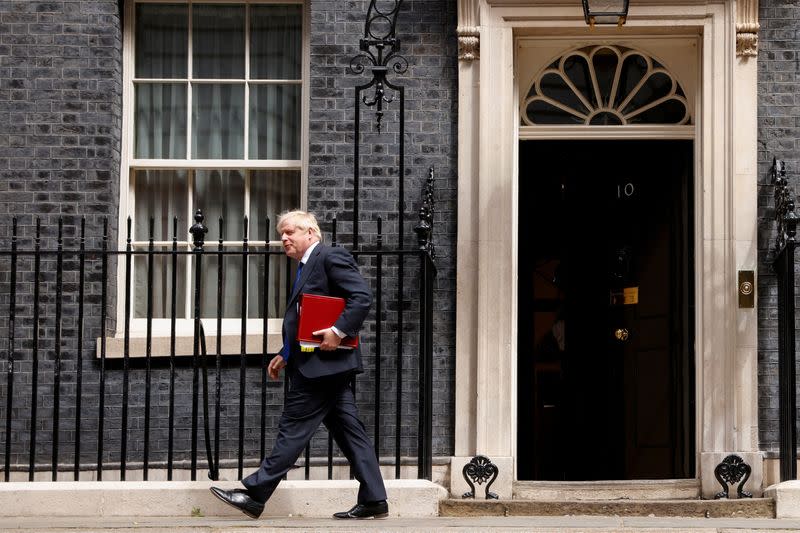 Boris Johnson at Downing Street in London