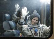 International Space Station (ISS) crew Samantha Cristoforetti of Italy attends a sending-off ceremony before the launch of the Soyuz TMA-15 M spacecraft at the Baikonur cosmodrome in Kazakhstan November 23, 2014. REUTERS/Maxim Shipenkov/Pool