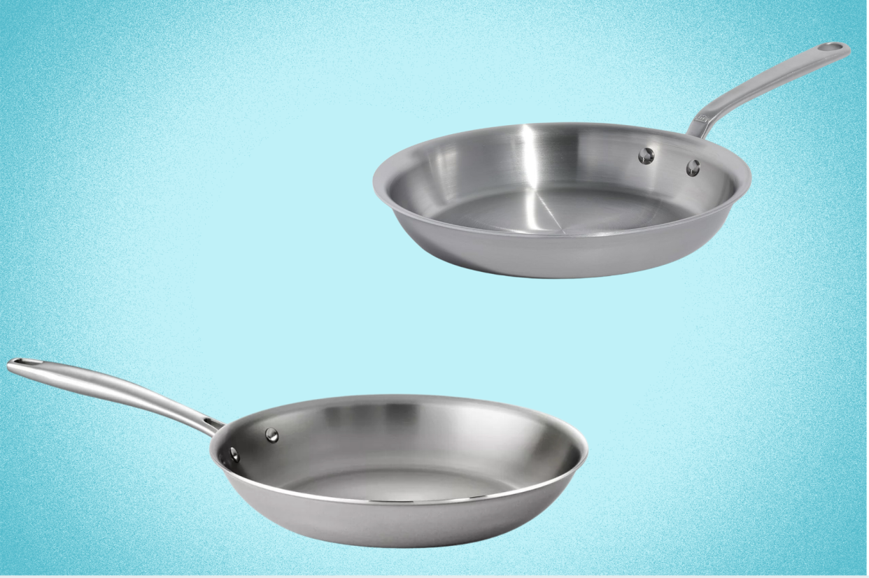 Two stainless steel pans