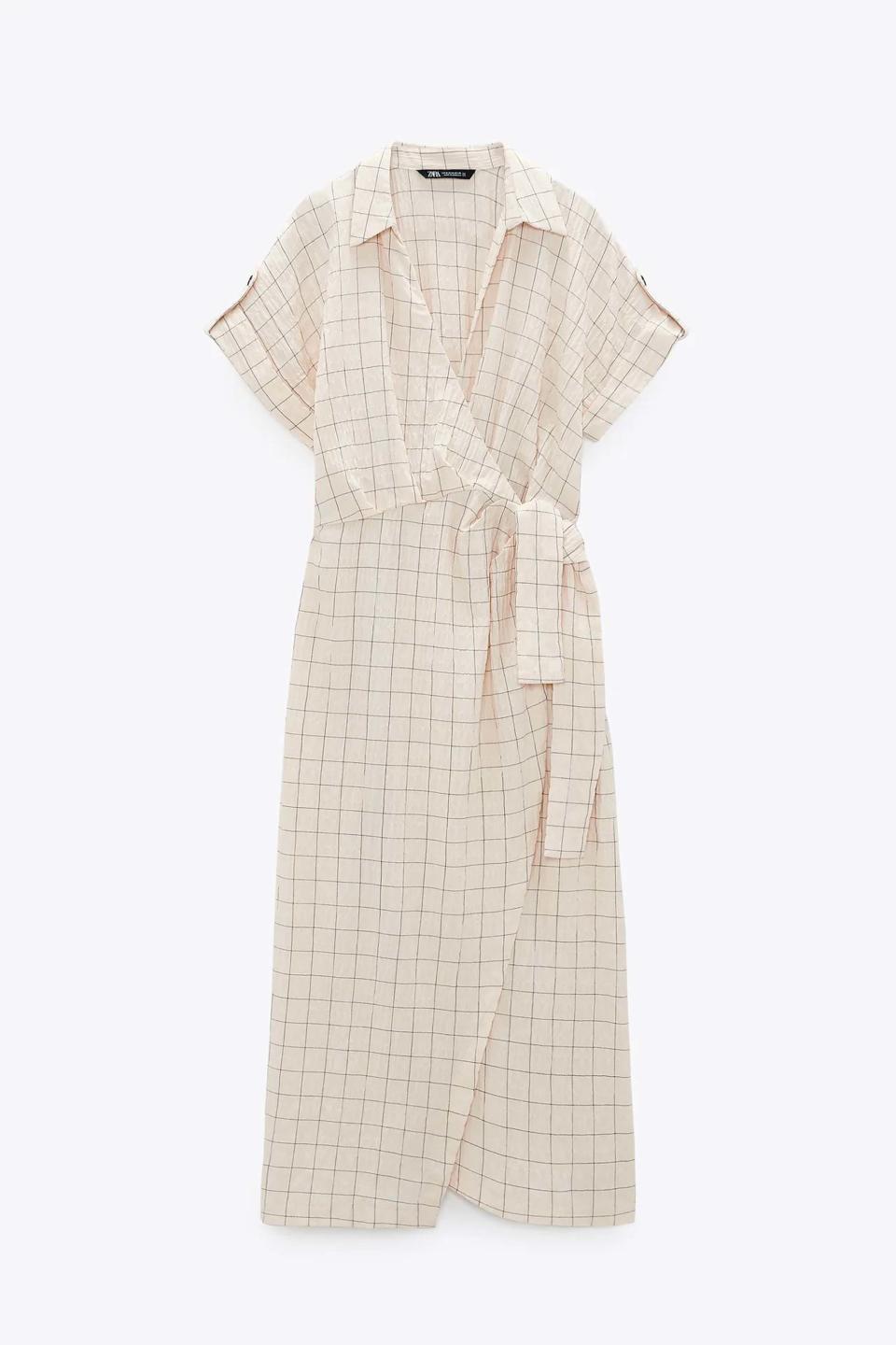 Robe à carreaux soldée Zara