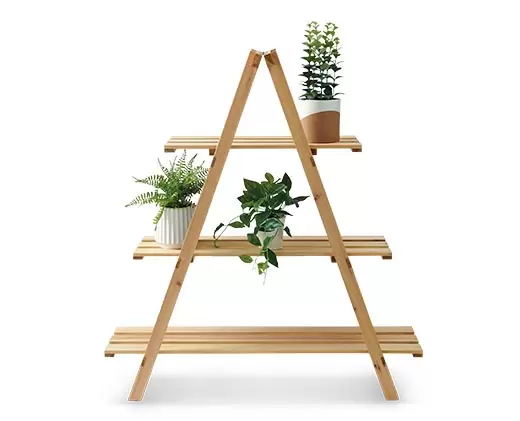 Aldi's Wooden Ladder Shelf Displays All Your Favorite Plants