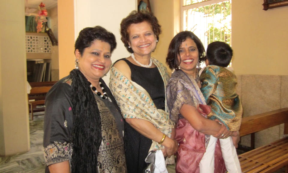 Image: Sudha Manjrekar; Lata D’Mello, Usha D'Mello and her son. (Courtesy: Lata D’Mello)