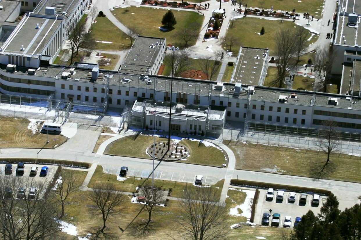 UNITED STATES - MARCH 22:  The Federal Correctional Institution in Danbury, Conn. is a low-security prison surrounded by double fencing. Adjacent is a minimum-security camp.  (Photo by Mark Bonifacio/NY Daily News Archive via Getty Images)