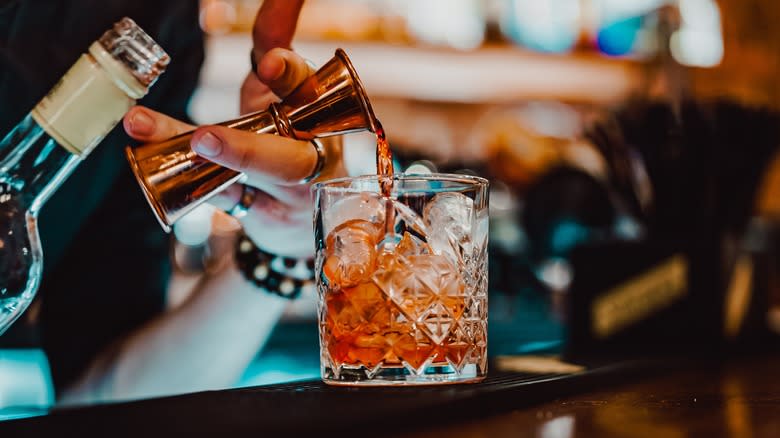 Bartender making a cocktail