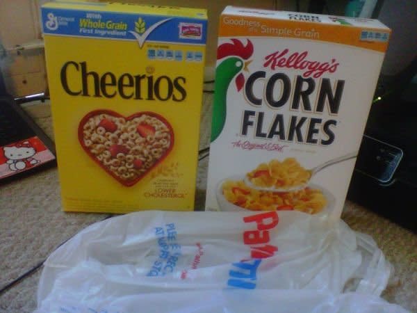 Forget clipping coupons--just head over to this person's home and pick up some secondhand cereal! At least they're unopened...  http://newyork.craigslist.org/stn/hsh/3295690801.html