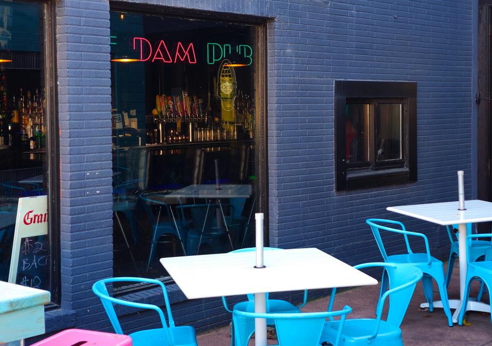 During the warmer months, sit on the patio at The Dam Pub in the Beaverdale neighborhood in Des Moines.