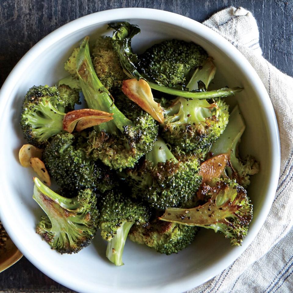 <p>For perfectly roasted broccoli, start out with a warm pan by placing a jelly-roll pan in the oven while it preheats for a nice slow roast. </p> <p><a href="https://www.myrecipes.com/recipe/roasted-broccoli-garlic-lemon" rel="nofollow noopener" target="_blank" data-ylk="slk:Roasted Broccoli with Garlic and Lemon Recipe;elm:context_link;itc:0;sec:content-canvas" class="link ">Roasted Broccoli with Garlic and Lemon Recipe</a></p>