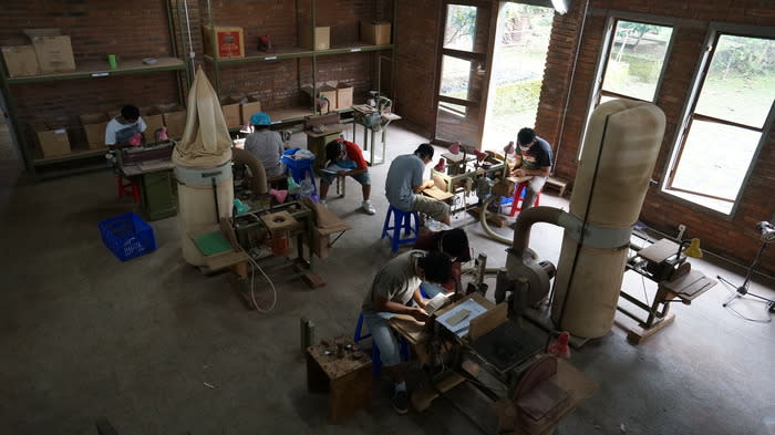 Wood forming room: The company employs 40 workers, all of them are locals. (