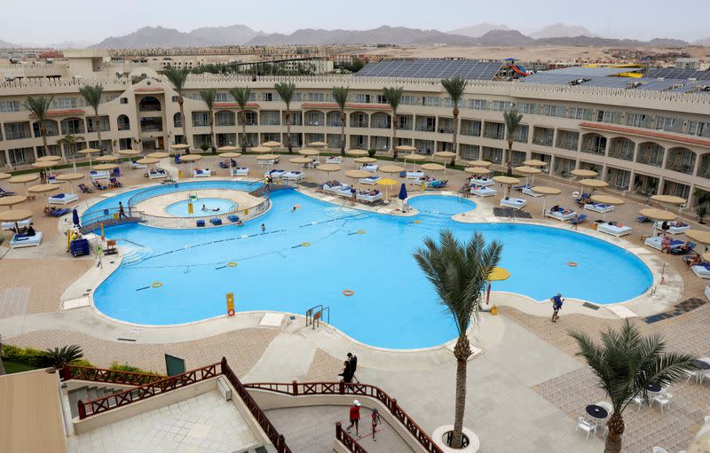 A general view of a pool at a hotel in the Red Sea resort of Sharm el-Sheikh