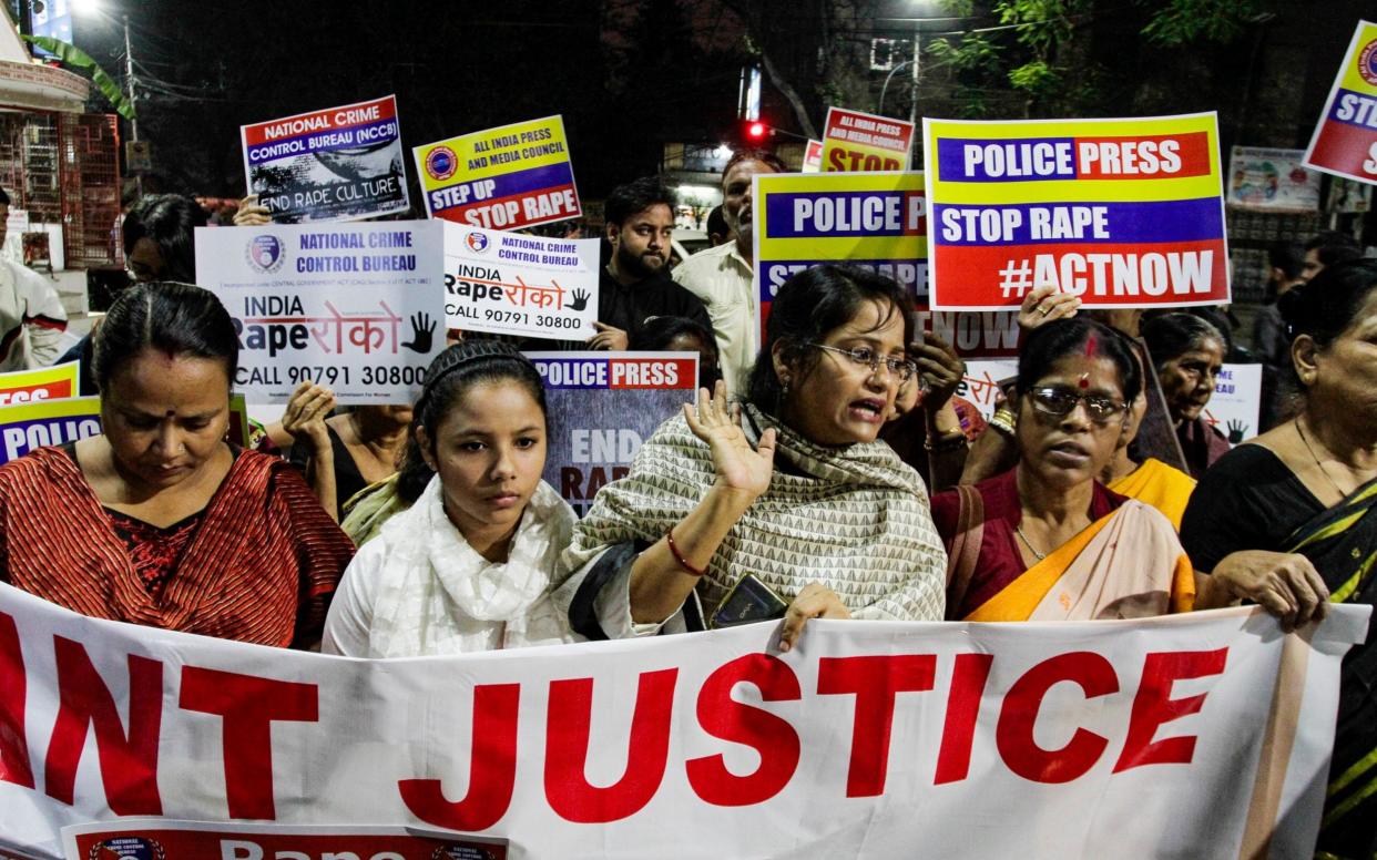 There have been protests across India this week in response to several attacks - AP