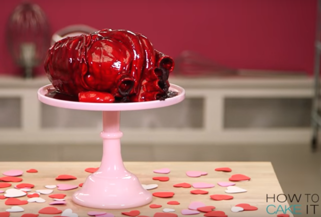 This authentic-looking human heart is actually a cake