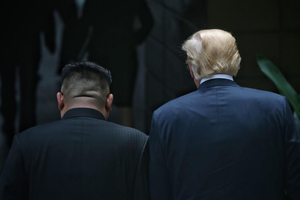 Mr Kim and Mr Trump met in Singapore on Tuesday (Picture: Getty)