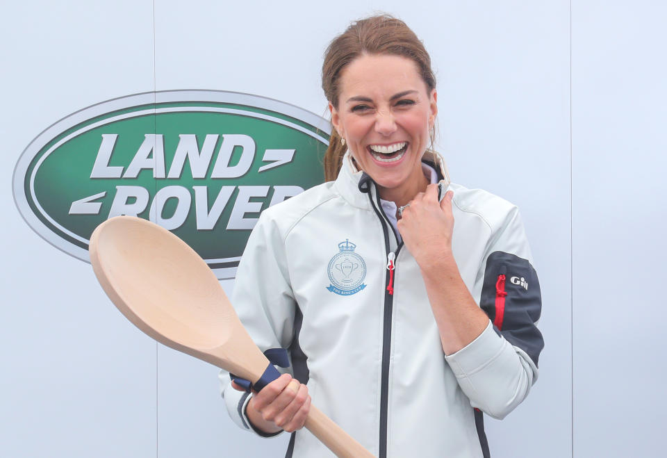 But she accepted the giant wooden spoon with grace. <em>[Photo: Getty]</em>