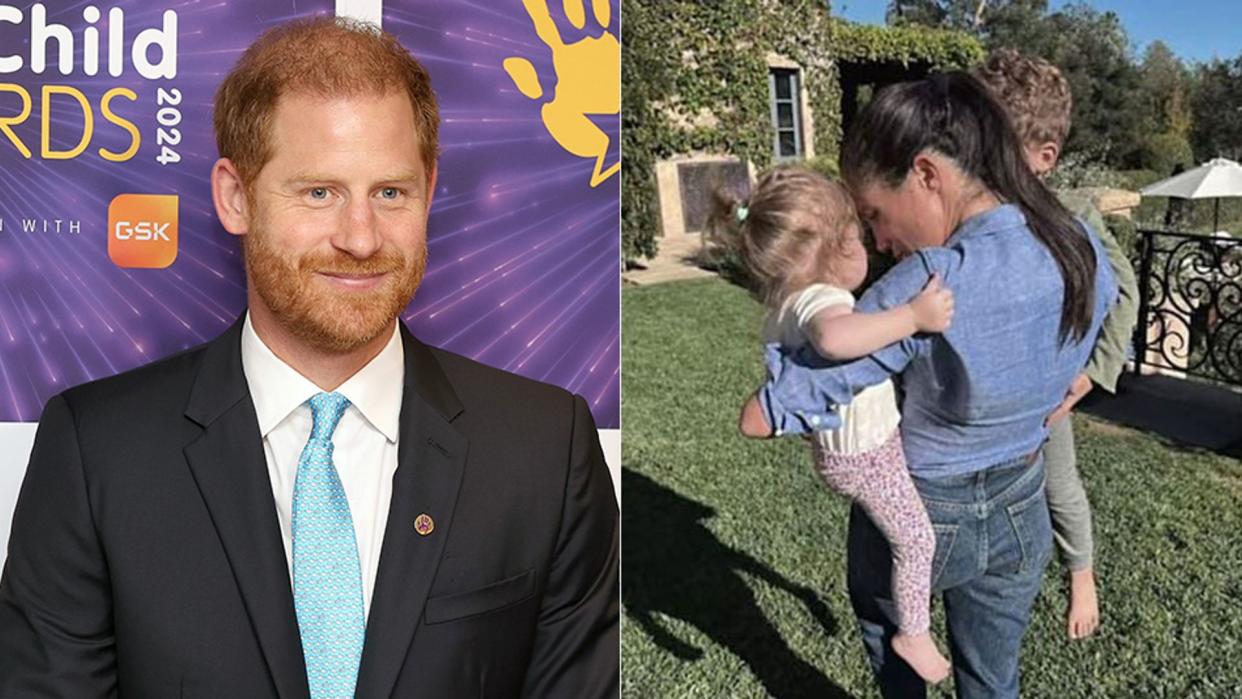 Prince Harry with Meghan Markle and children