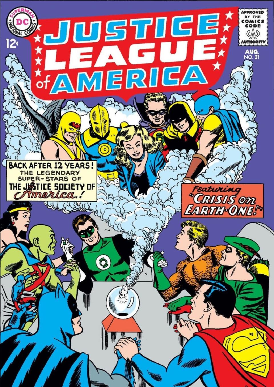 The first Justice League/Justice Society crossover, from 1963.