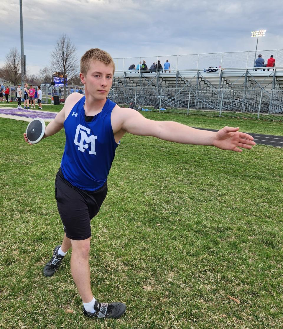 Collins-Maxwell senior boys' discus thrower Luke Huntrods is eyeing a top-four finish at state in Class 1A and a distance of over 155 feet this season.