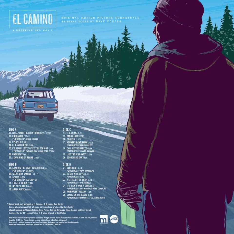 El Camino a Breaking Bad Movie soundtrack mondo vinyl back