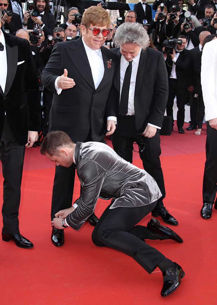 Taron Egerton Tied Elton John's Shoe on the Cannes Red Carpet, Proving Even  Movie Stars Have Idols