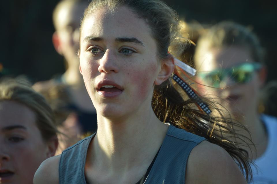 Katie Sobieraj of Oliver Ames finished ninth overall at the MIAA Div. 1 girls cross country state championship on Saturday, Nov. 19, 2022 at Fort Devens.