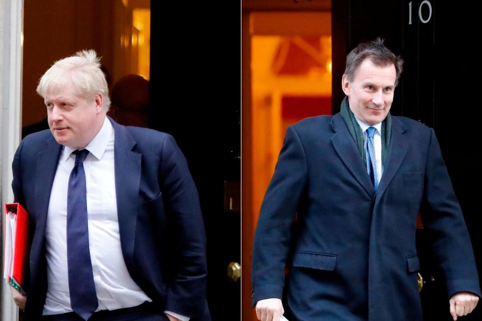 Leadership contenders Boris Johnson and Jeremy Hunt (AFP/Getty Images)