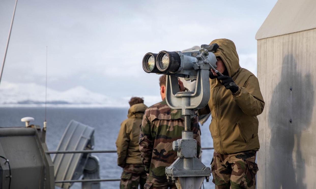 <span>Troops carry out trials in February in Harstad, Norway, as part of the Steadfast Defender series of Nato exercises, involving 90,000 soldiers.</span><span>Photograph: US Navy/Zuma Press Wire/Rex/Shutterstock</span>