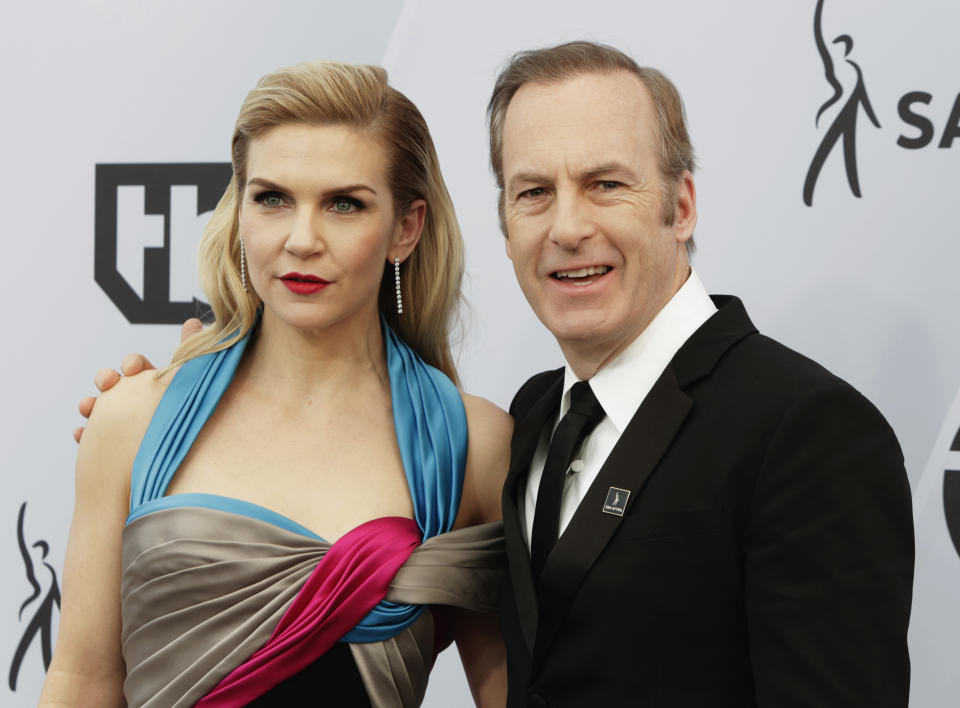 25th Screen Actors Guild Awards – Arrivals – Los Angeles, California, U.S., January 27, 2019 - Rhea Seehorn and Bob Odenkirk pose. REUTERS/Monica Almeida